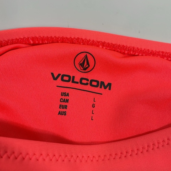 Volcom Bikini Size Large Bright Neon Coral Color EUC - Picture 4 of 10